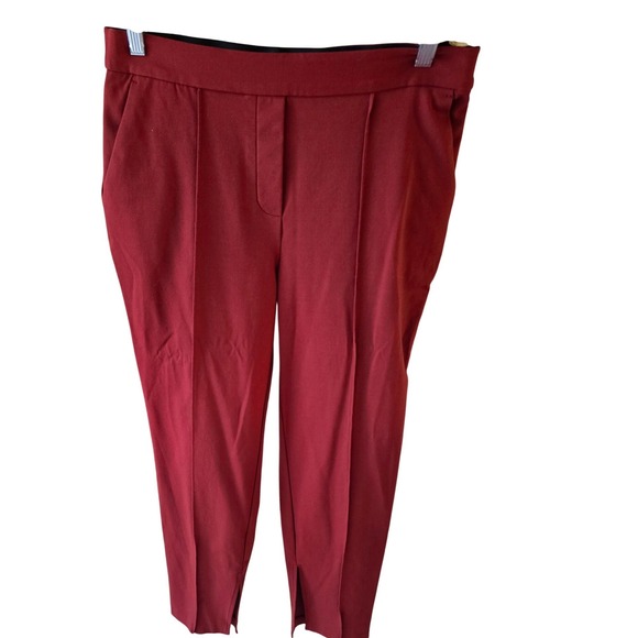 Worthington Burgundy Red Split Hem Cropped Pants Women Size M - Picture 5 of 5
